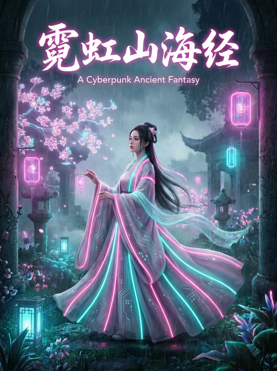 电视剧关中义事 古风奇缘短剧 - 霓虹山海经海报