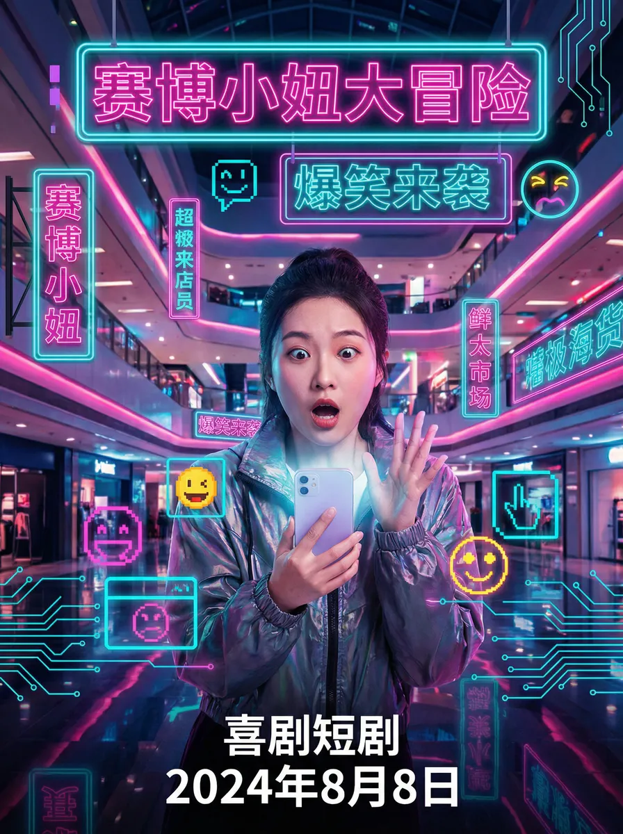 电视剧关中义事 搞笑喜剧短剧 - 赛博小妞大冒险海报